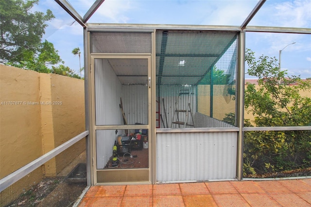 view of unfurnished sunroom