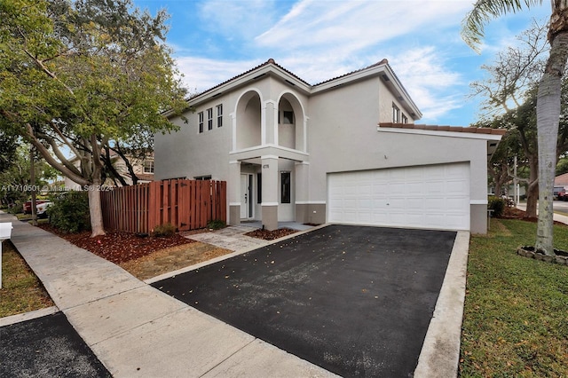 view of front of house with a garage