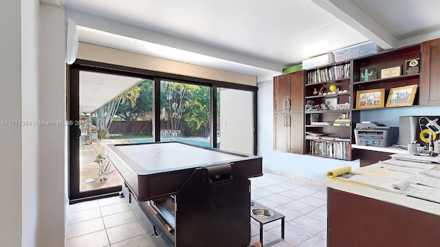 recreation room featuring light tile patterned floors