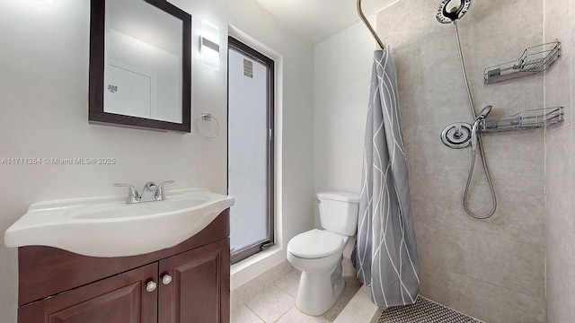 16313 SW 99th Pl, Miami, FL 33157 - bathroom featuring tile patterned flooring, a shower stall, toilet, and vanity
