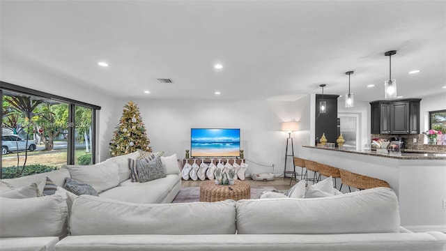 living room featuring hardwood / wood-style floors