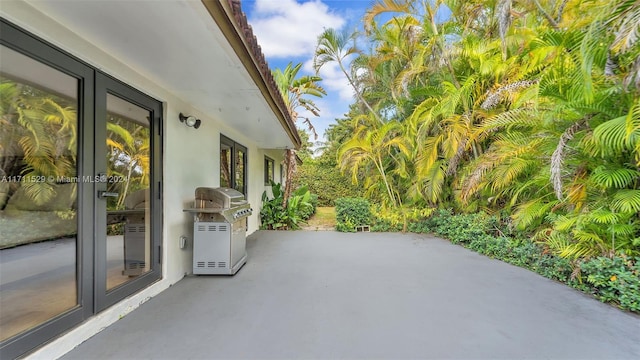 view of patio / terrace with a grill