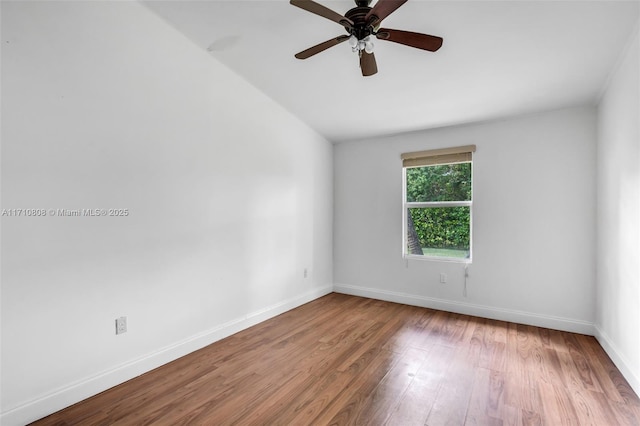 unfurnished room featuring ceiling fan and light wood-type flooring