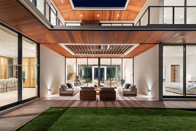 interior space with an outdoor hangout area