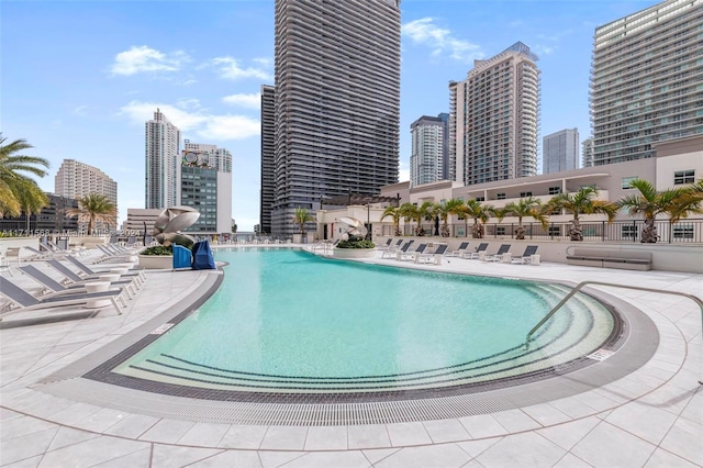 view of pool with a patio