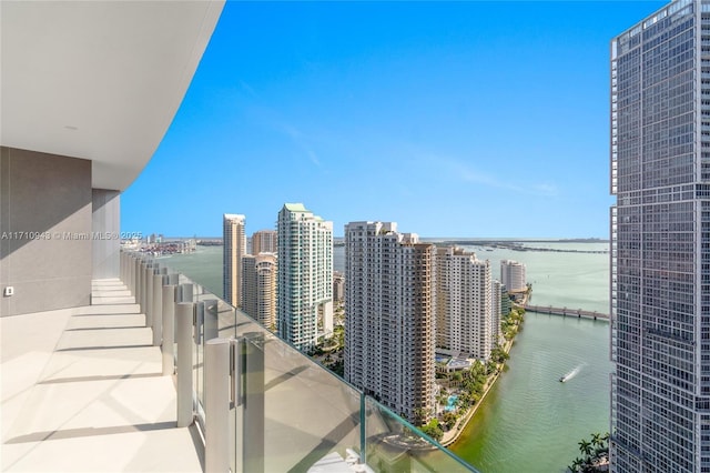 balcony with a water view