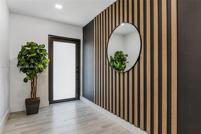 entrance foyer featuring light wood-type flooring