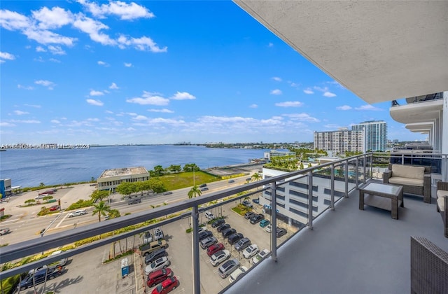 balcony with a water view