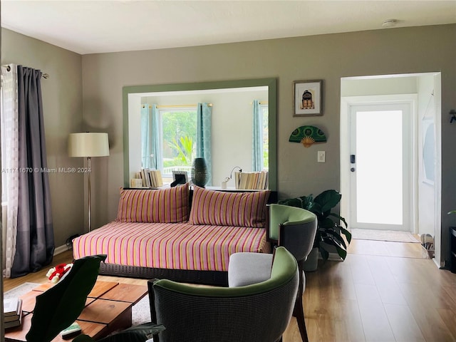 bedroom featuring hardwood / wood-style floors