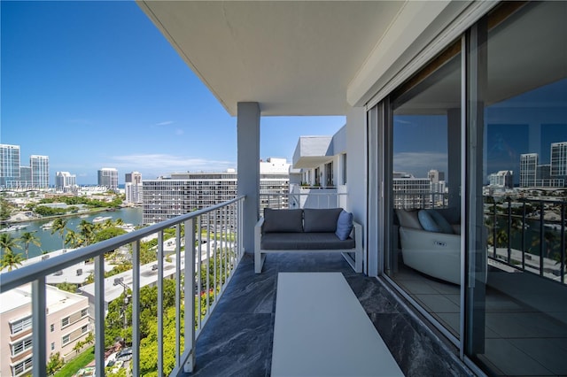 balcony with a water view