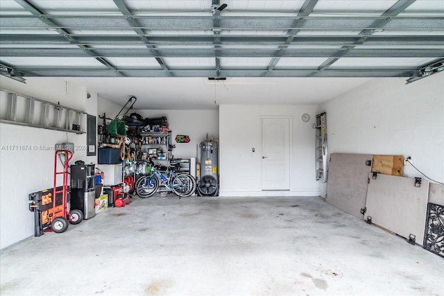 garage with water heater