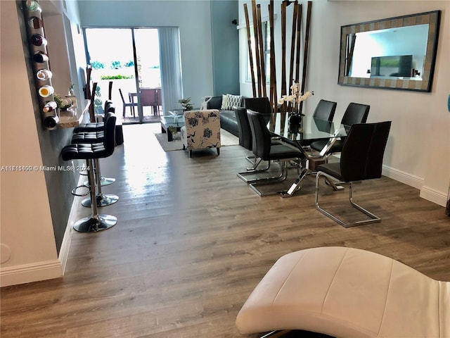 dining room featuring wood-type flooring