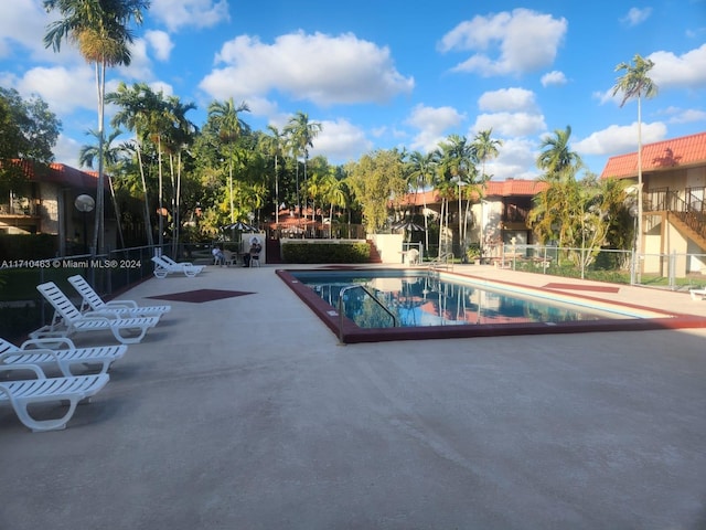 view of pool featuring a patio area