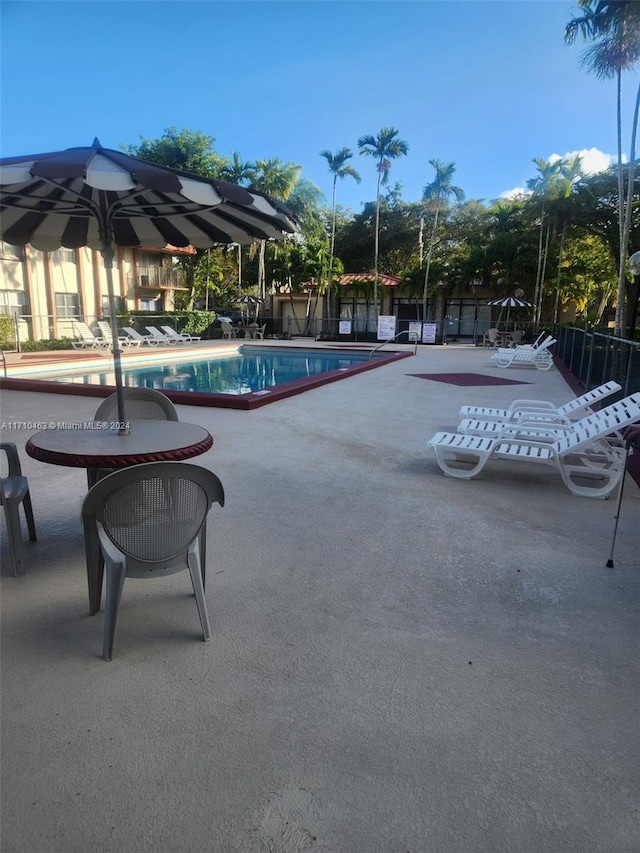 view of pool with a patio