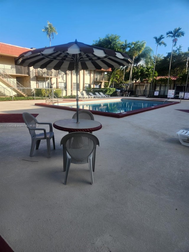 view of pool with a patio