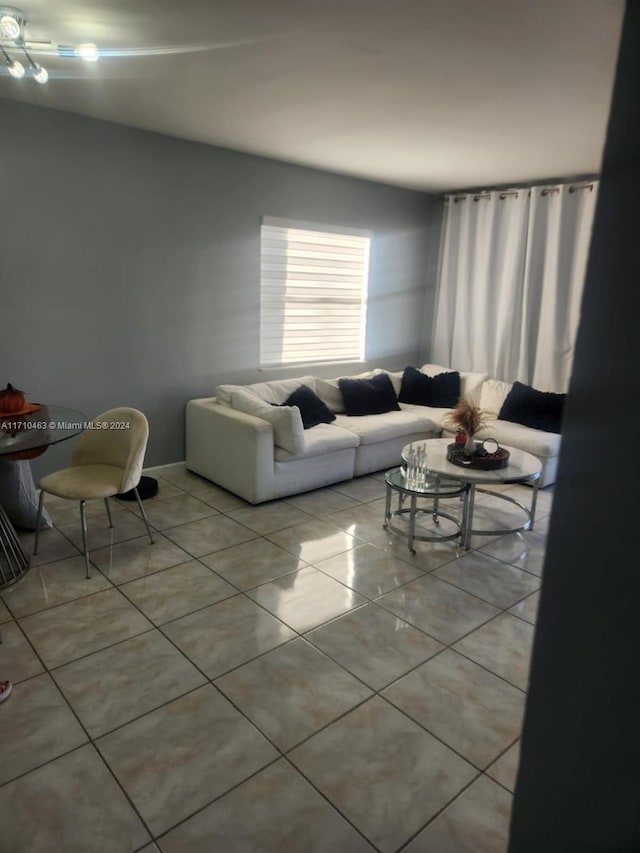 view of tiled living room