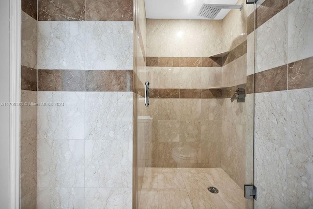 bathroom featuring walk in shower