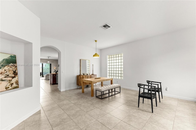 view of tiled dining room