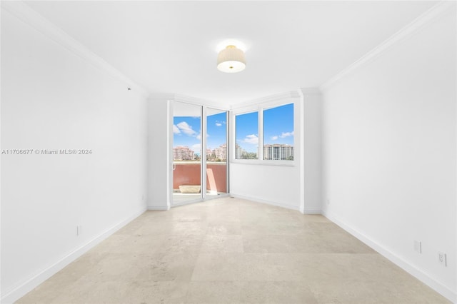 spare room with ornamental molding