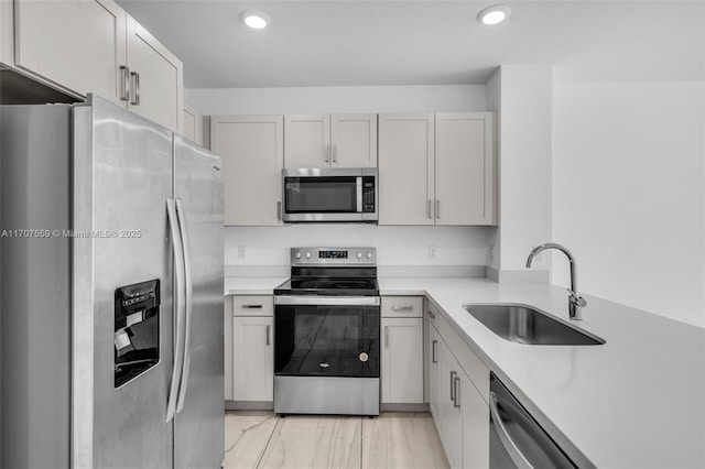 kitchen featuring white cabinetry, sink, and stainless steel appliances