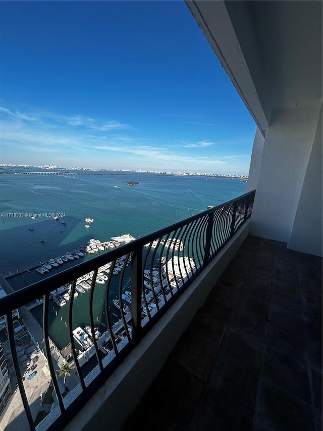 balcony with a water view