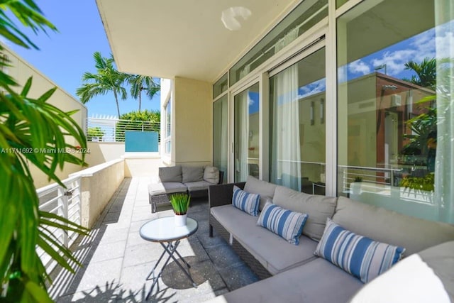 view of patio with an outdoor living space