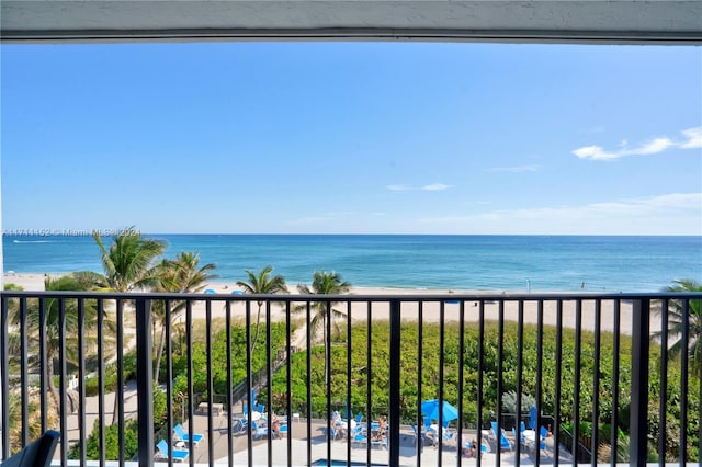 water view with a view of the beach