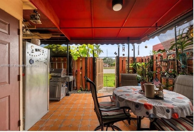 view of patio featuring grilling area