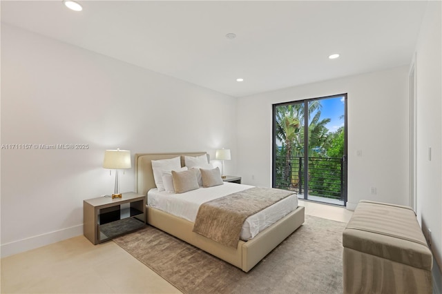 909 NE 16th Ave, Fort Lauderdale, FL 33304 - bedroom with access to exterior, recessed lighting, and baseboards