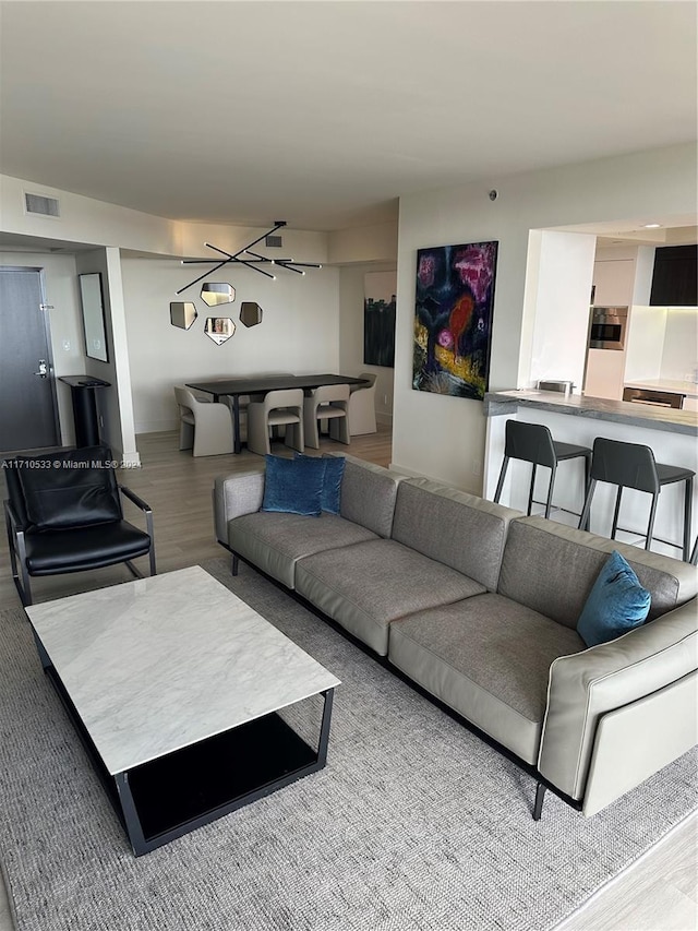 living room featuring hardwood / wood-style flooring