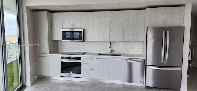 kitchen featuring stainless steel appliances and sink