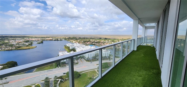 balcony with a water view