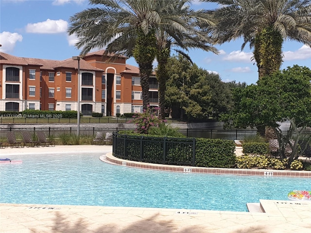 view of pool with fence