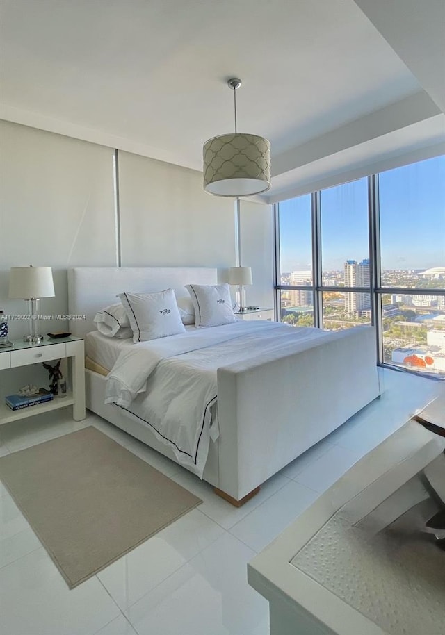 view of tiled bedroom