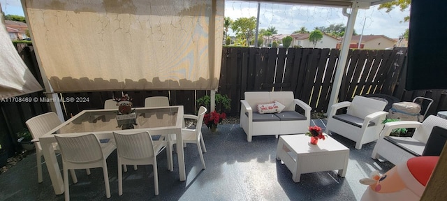 view of patio with an outdoor living space