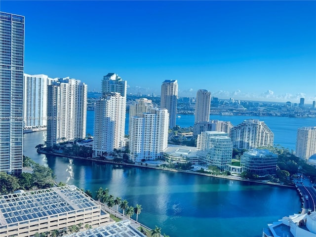 city view with a water view