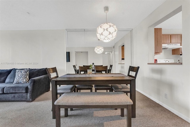 dining room featuring carpet floors