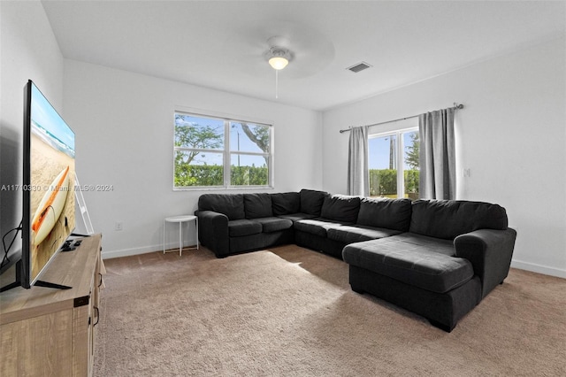 living room with carpet