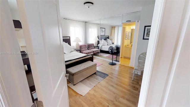 bedroom featuring hardwood / wood-style floors