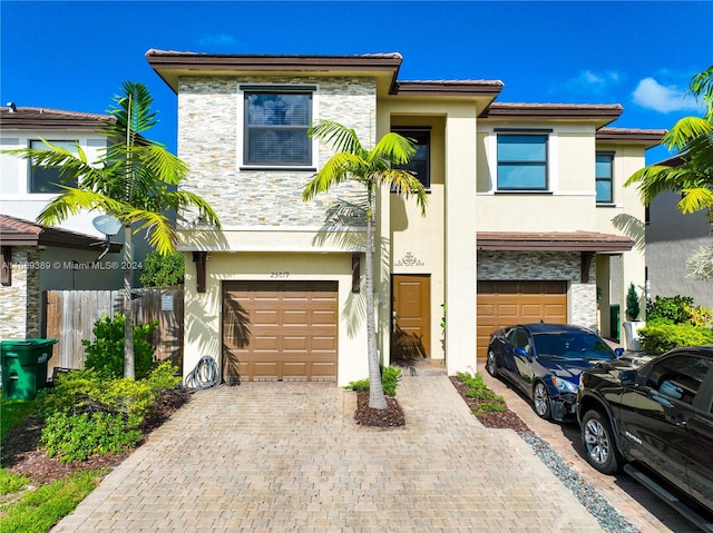 view of front facade with a garage