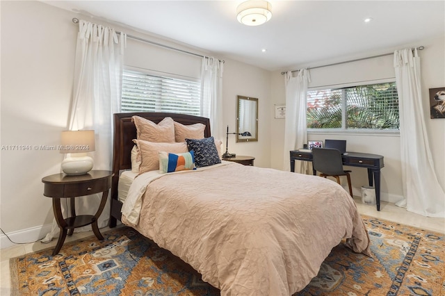 view of tiled bedroom