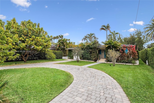 view of front of house with a front lawn