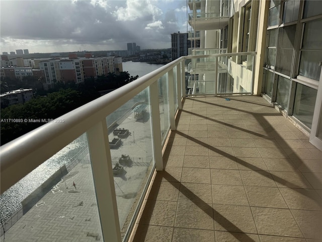 balcony with a water view