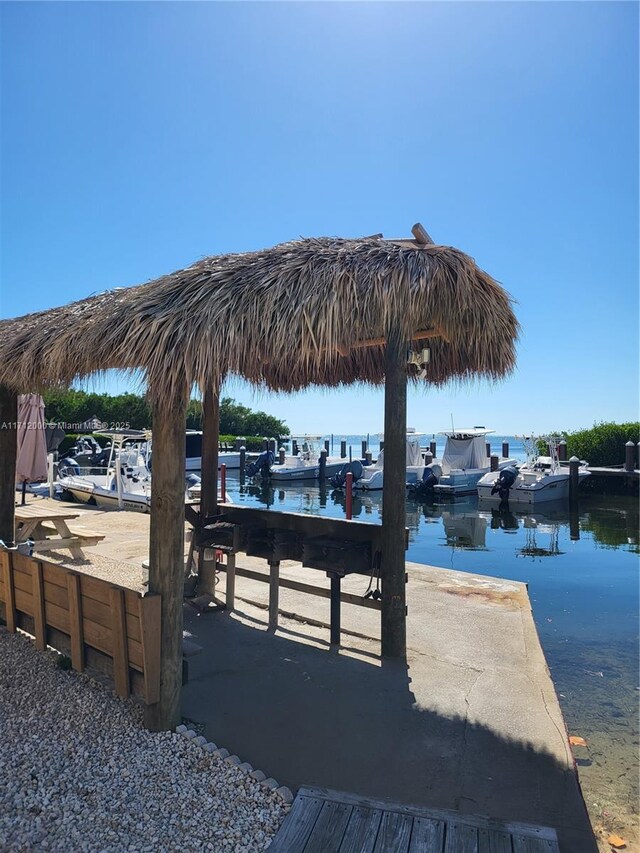 exterior space featuring a water view