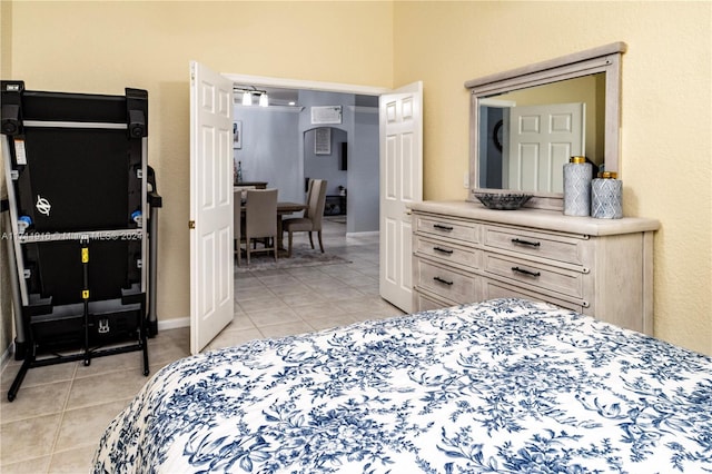 bedroom featuring light tile patterned floors