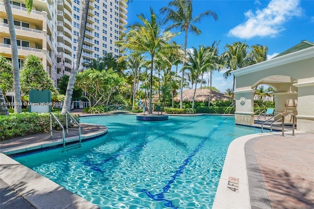 view of pool with a patio