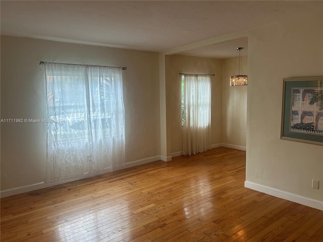 empty room featuring light hardwood / wood-style floors