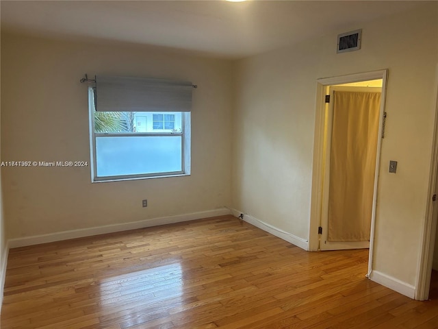 empty room featuring light wood-type flooring