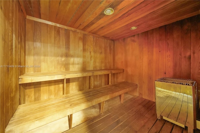 view of sauna / steam room featuring hardwood / wood-style flooring