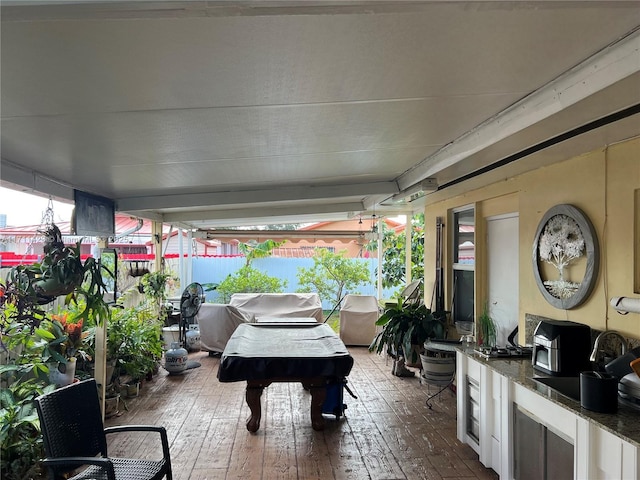 view of patio featuring sink